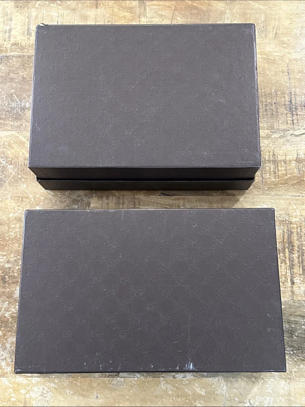Gucci Dark Brown Logo Gift Boxes with Gold Lettering